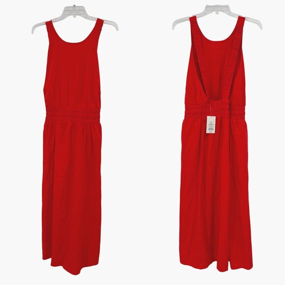 NEW A New Day Women's Poplin Cross Back Cinch Waist Midi Dress - Size XXL - Picture 2 of 9